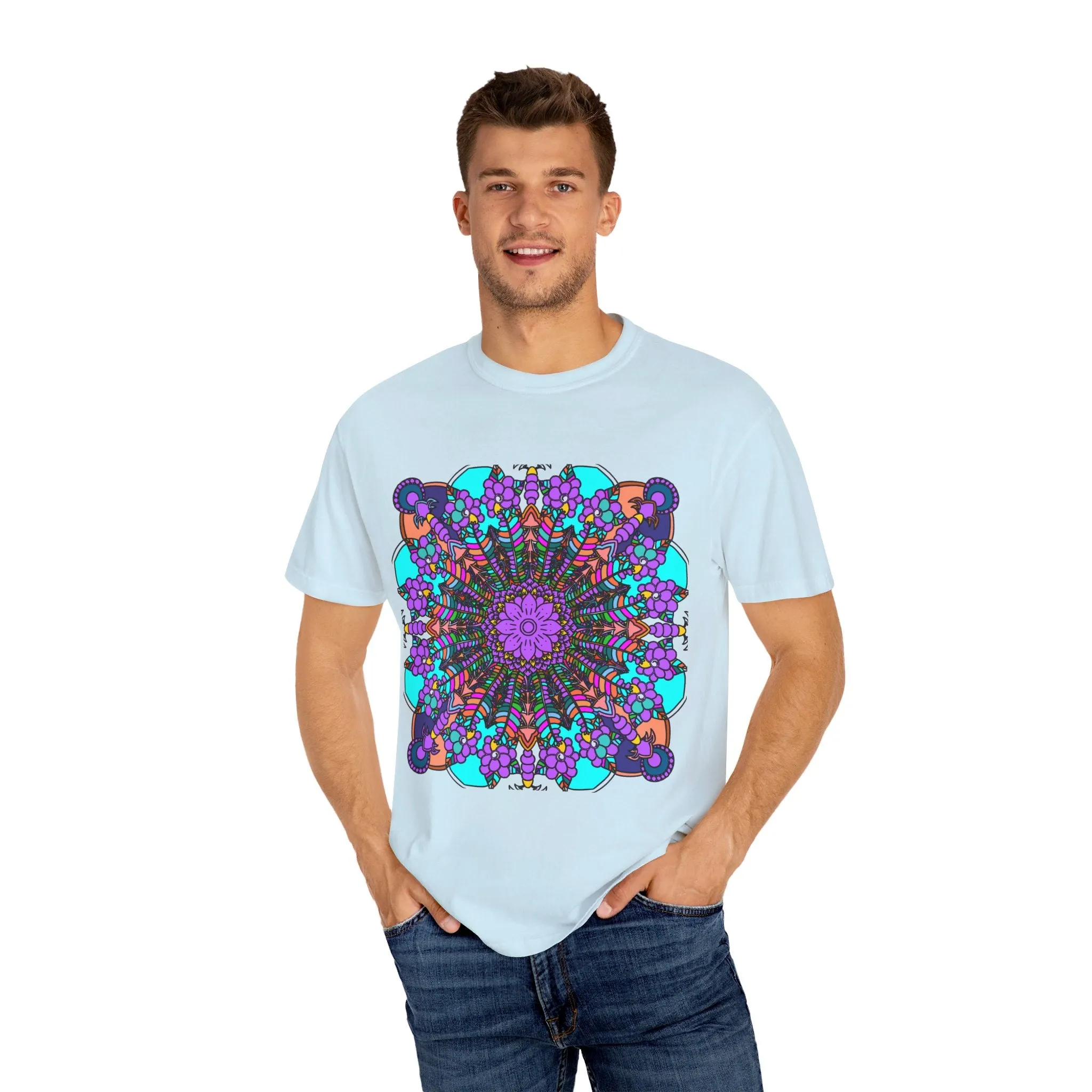 Handmade Mandala Design T-Shirt - 100% Ring-Spun Cotton