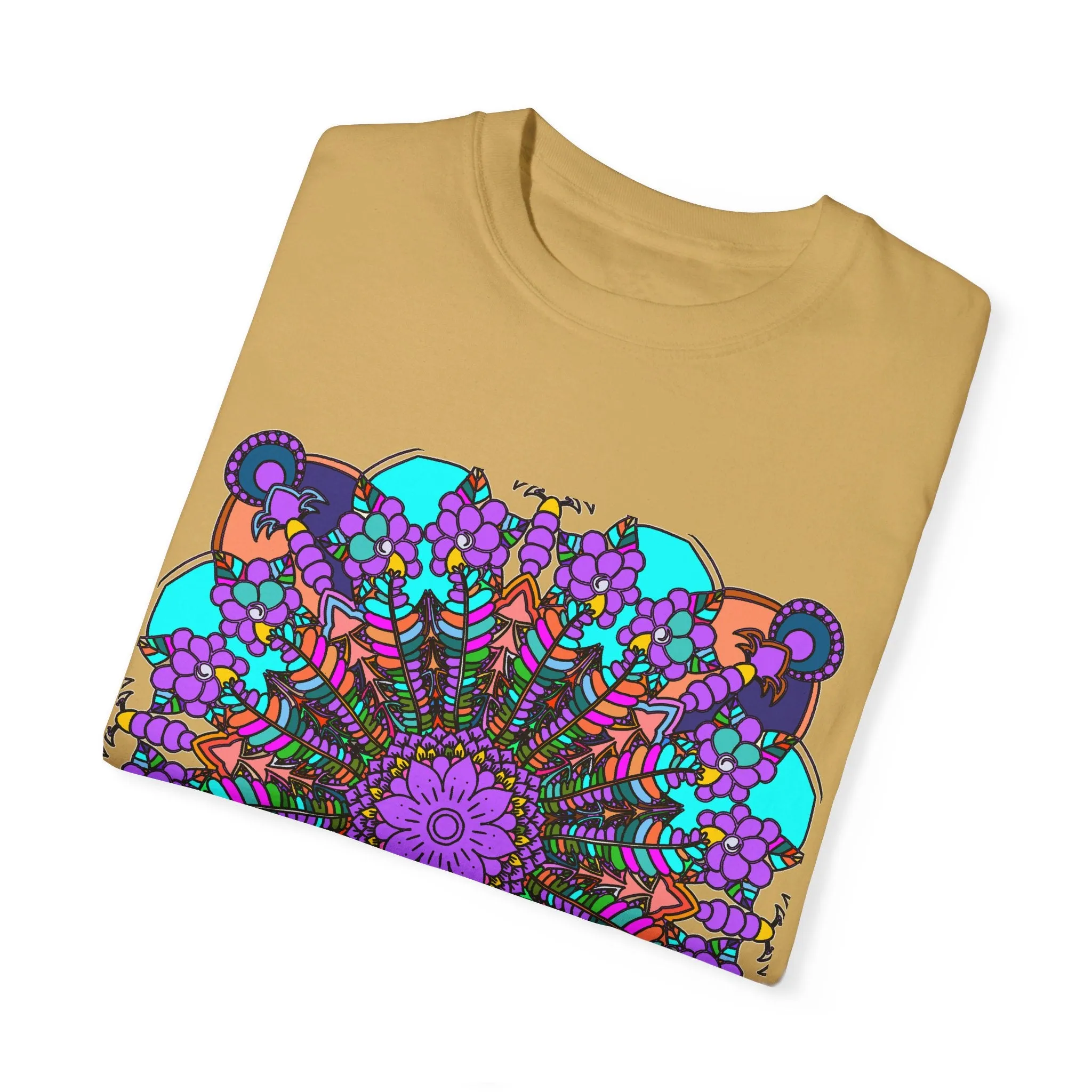 Handmade Mandala Design T-Shirt - 100% Ring-Spun Cotton