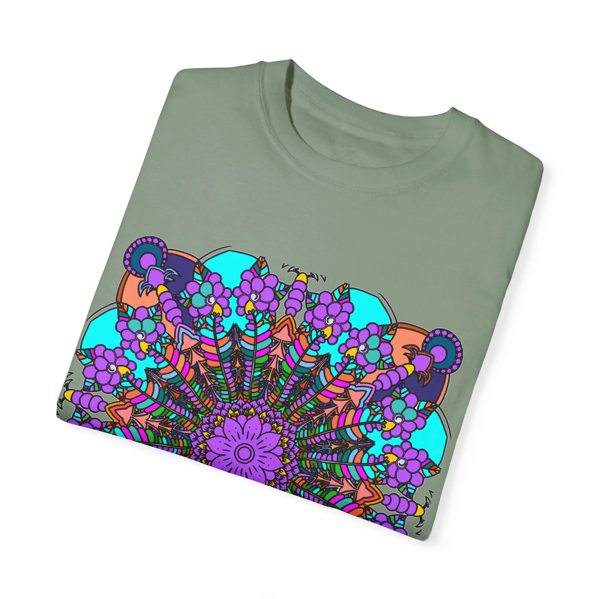Handmade Mandala Design T-Shirt - 100% Ring-Spun Cotton