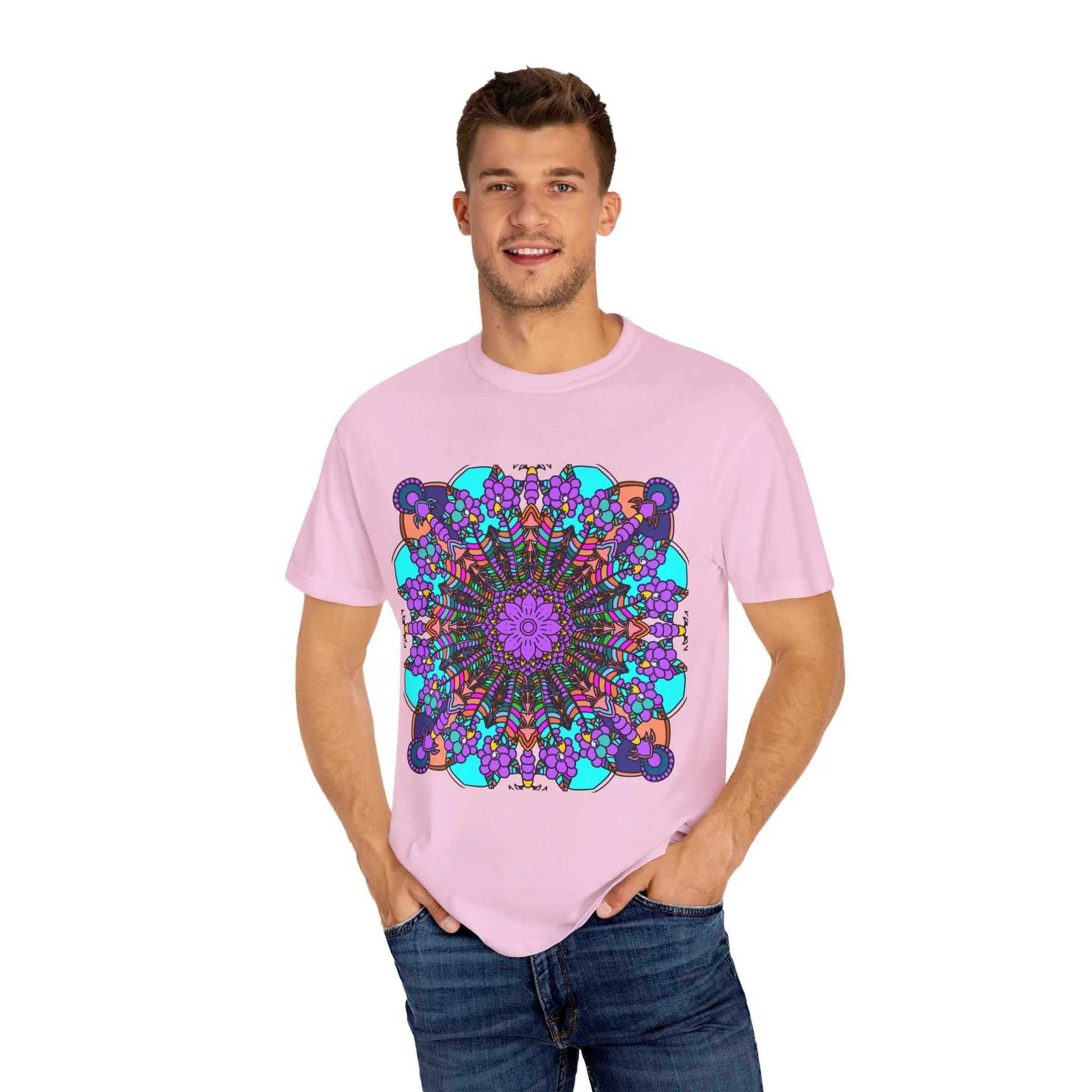 Handmade Mandala Design T-Shirt - 100% Ring-Spun Cotton