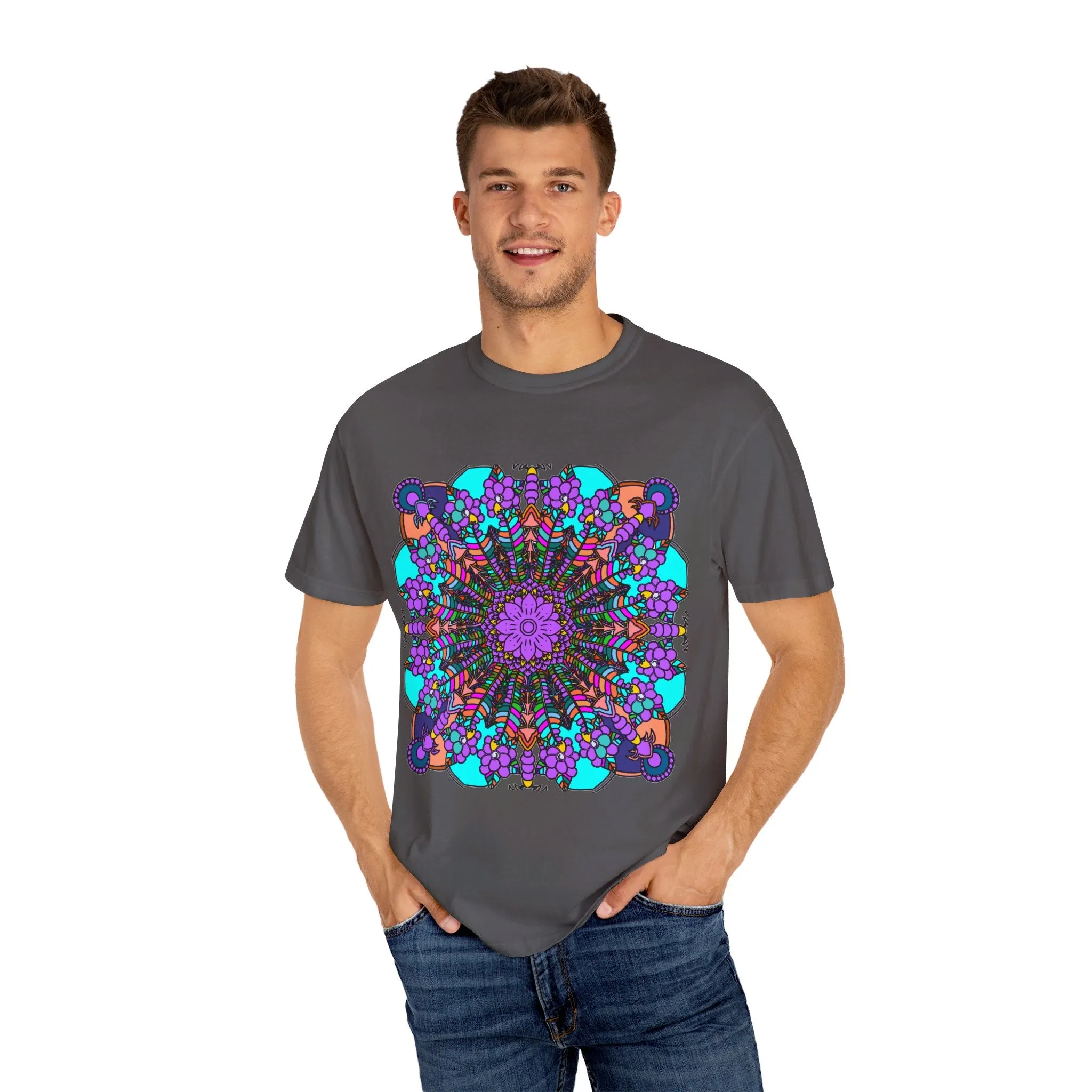 Handmade Mandala Design T-Shirt - 100% Ring-Spun Cotton