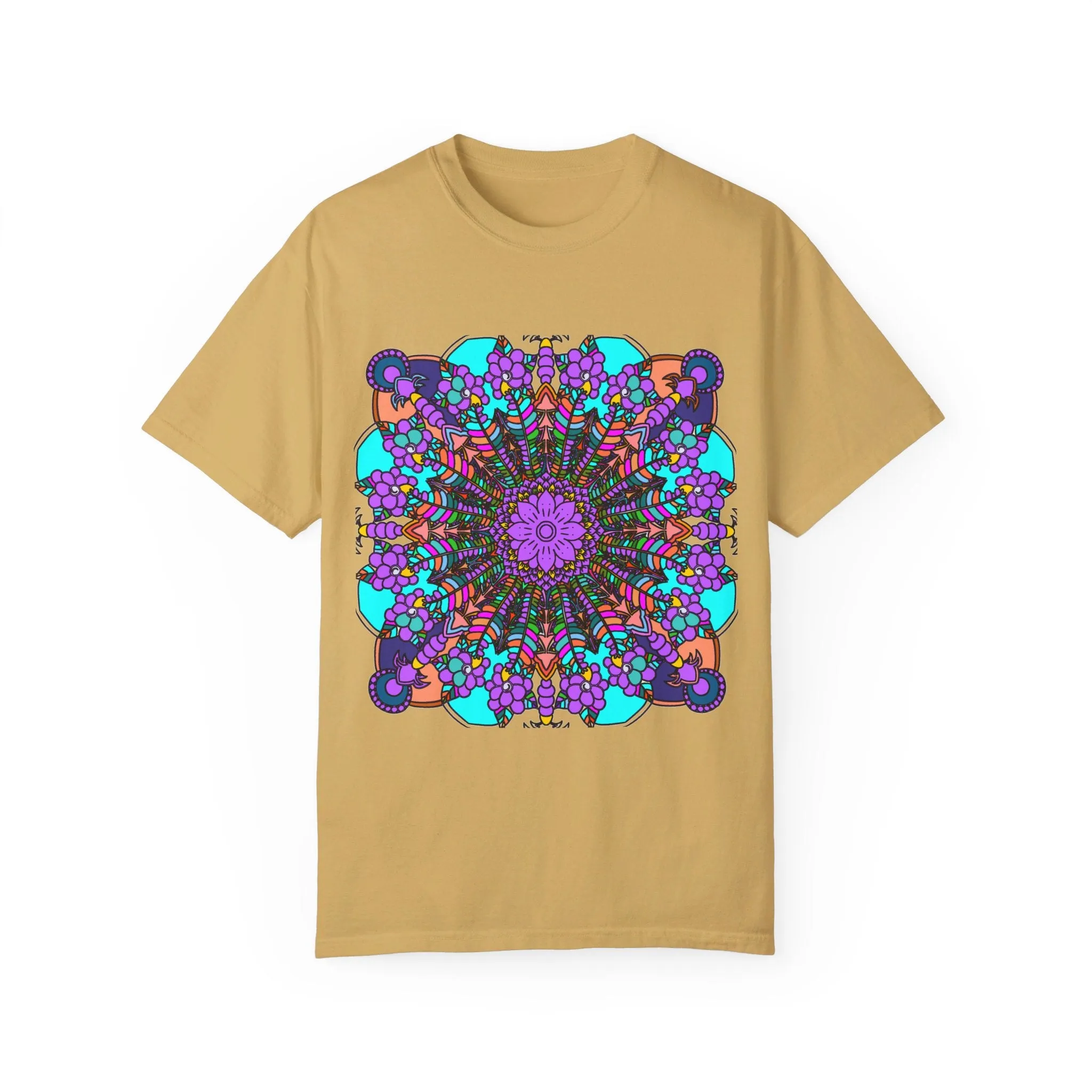 Handmade Mandala Design T-Shirt - 100% Ring-Spun Cotton