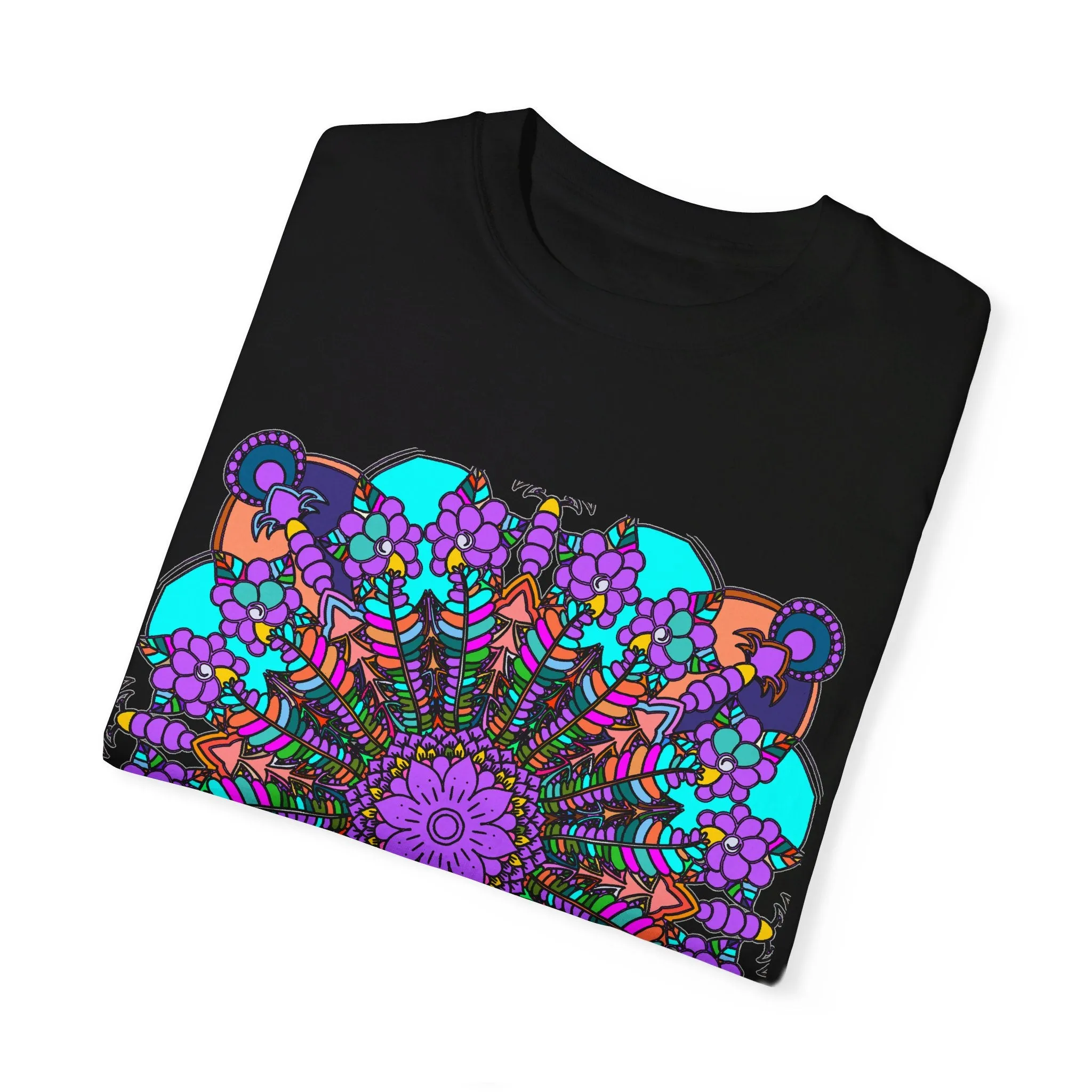 Handmade Mandala Design T-Shirt - 100% Ring-Spun Cotton