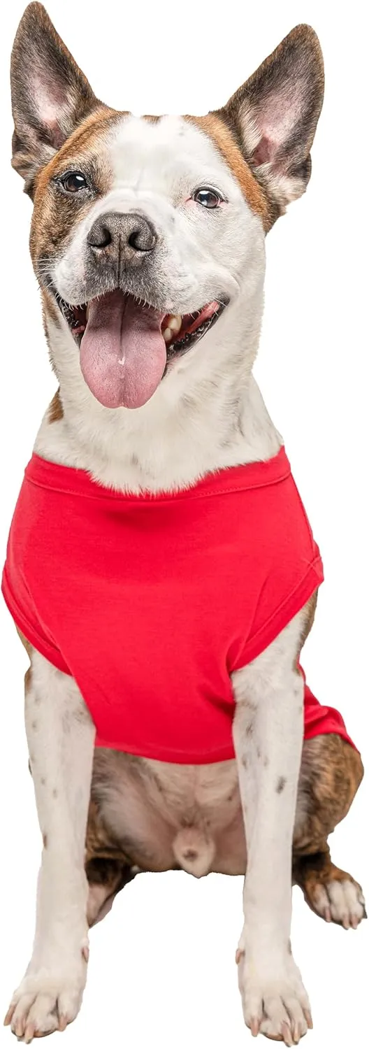 Happy Birthday Dad Dog Tee Shirt | Sleeveless | Pawty | Party Theme | Celebration Supplies | Photoshoot (Red, Medium 171)