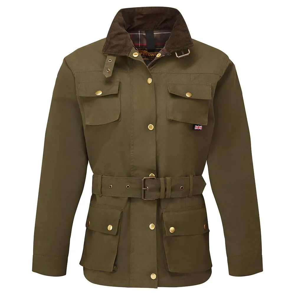 HAVANA WOMAN'S GREEN WAX COTTON MOTORCYCLE JACKET