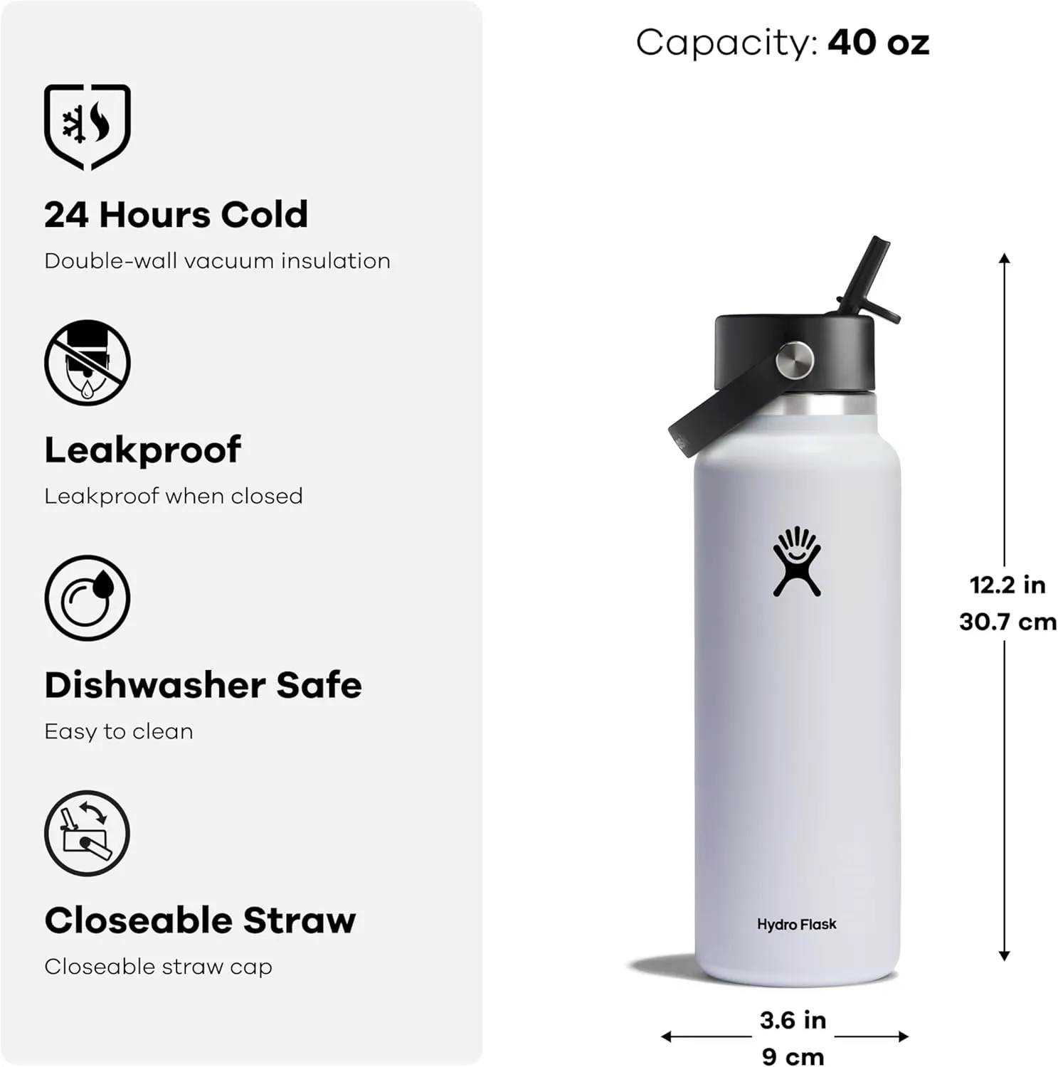 Hydro Flask Wide Flex Straw Cap Agave 40 Oz