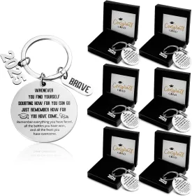 Jetec Class of 2025 Graduation Keychains Gifts Set with Grad Box Card Inspire Quote for Students High School Graduates