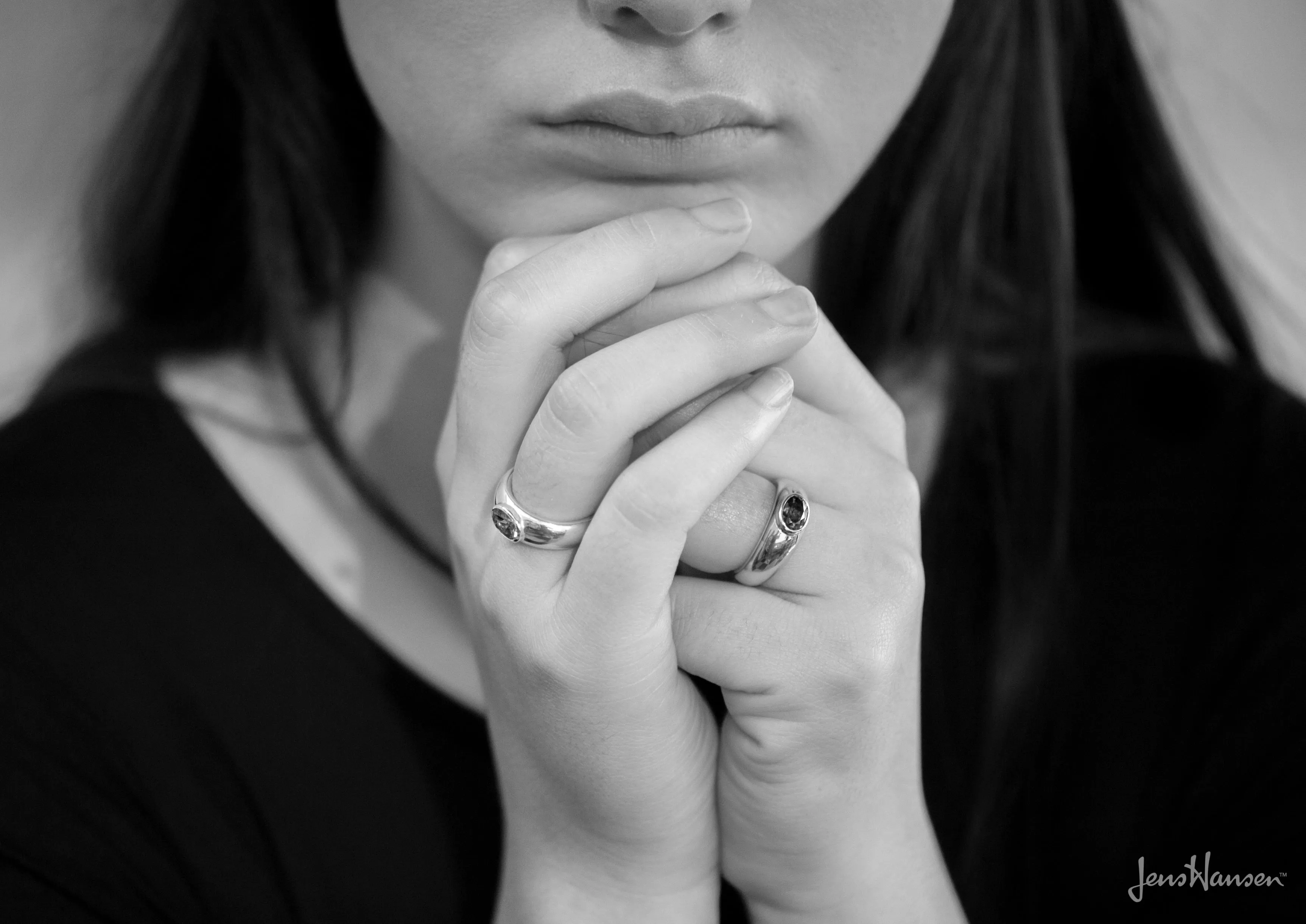 JW102 Gemstone Ring, Red Gold