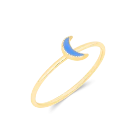Kids Enamel Moon Ring