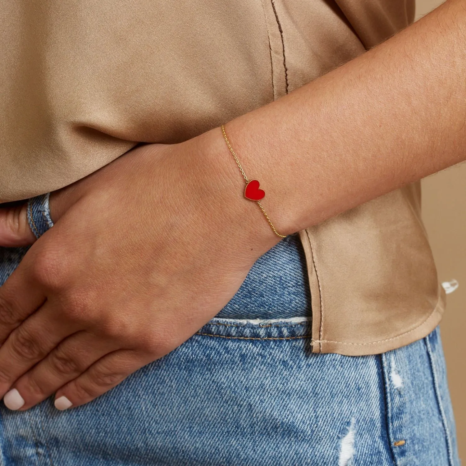 Kids Heart Enamel Bracelet