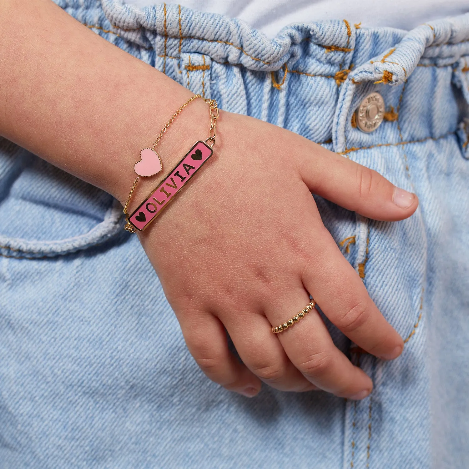 Kids Heart Enamel Bracelet