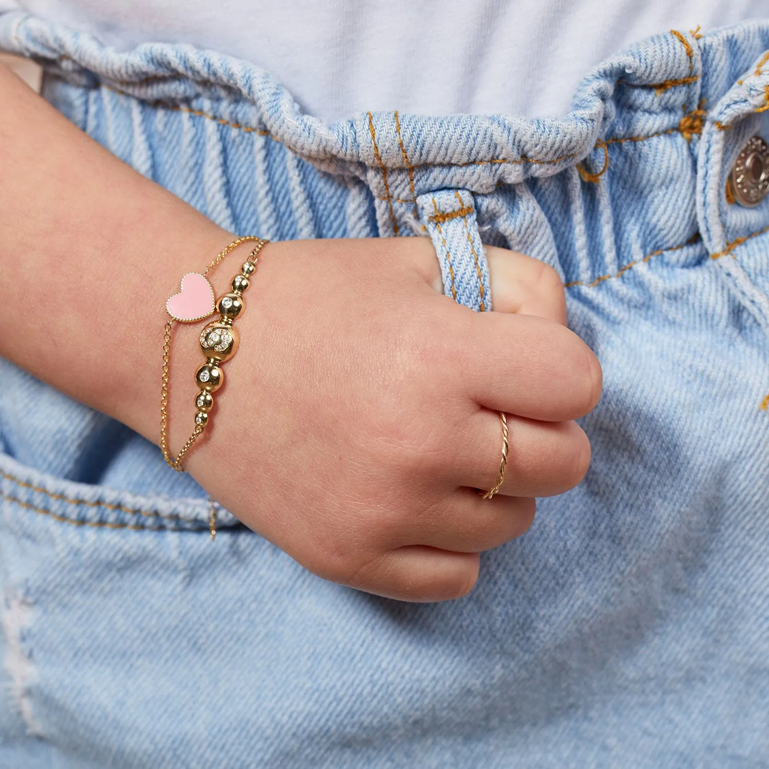 Kids Heart Enamel Bracelet