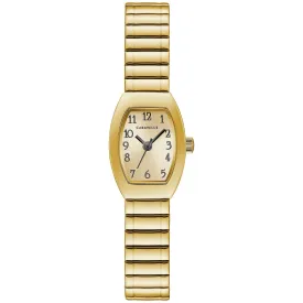 LADIES GOLD-TONE STEEL CARAVELLE TRADITIONAL WATCH WITH EXPANSION BRACELET