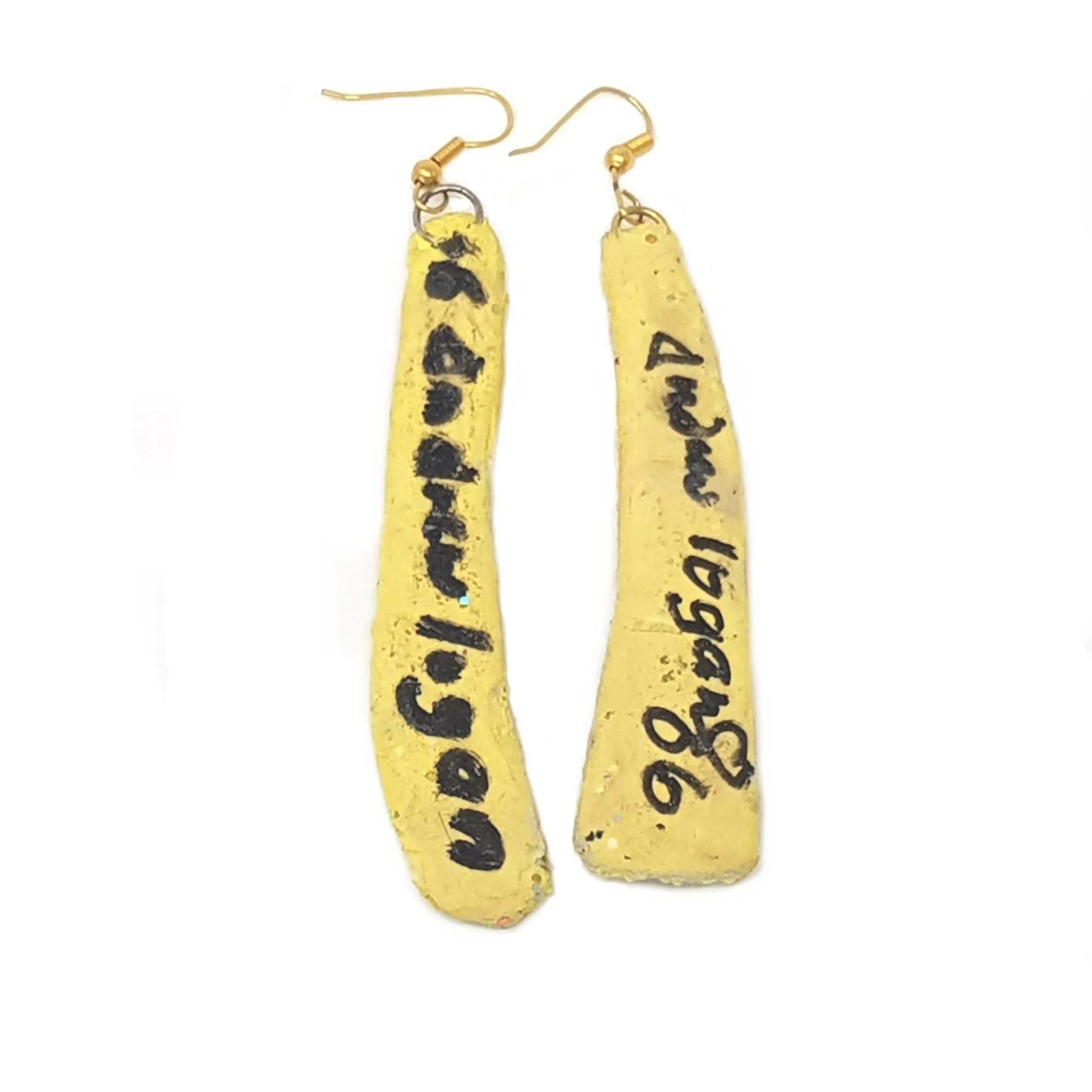 LONG PALE YELLOW PENDANT EARRINGS, 2006