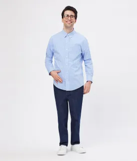 Long Sleeve Gingham Poplin ‘Heights’ Casual Shirt with Magnetic Closures