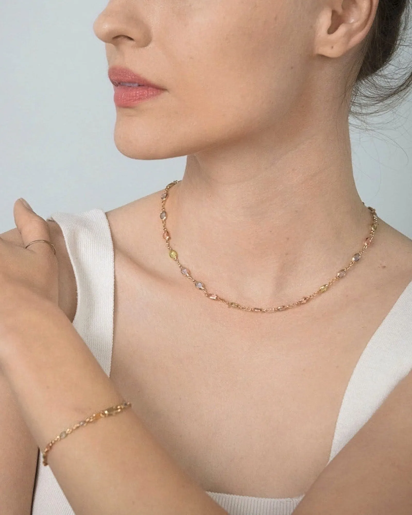 Margaret colourful Gold Necklace