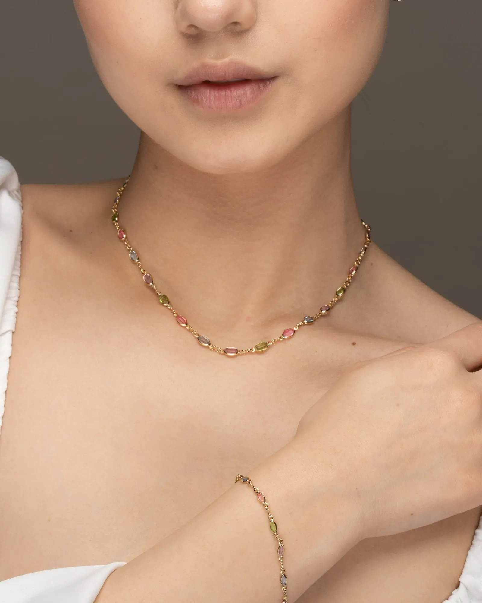Margaret colourful Gold Necklace