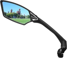 MEACHOW New Scratch Resistant Glass Lens,Handlebar Bike Mirror, Rotatable Safe Rearview Mirror, Bicycle Mirror, (Silver Left Side) ME-006LS