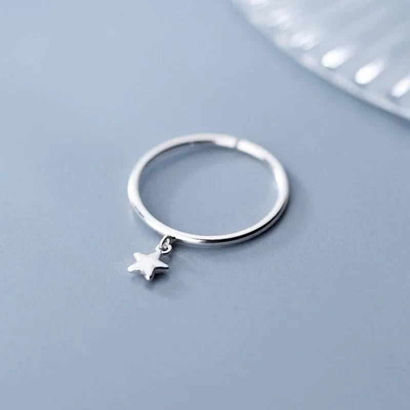 Minimal Star Charm Ring