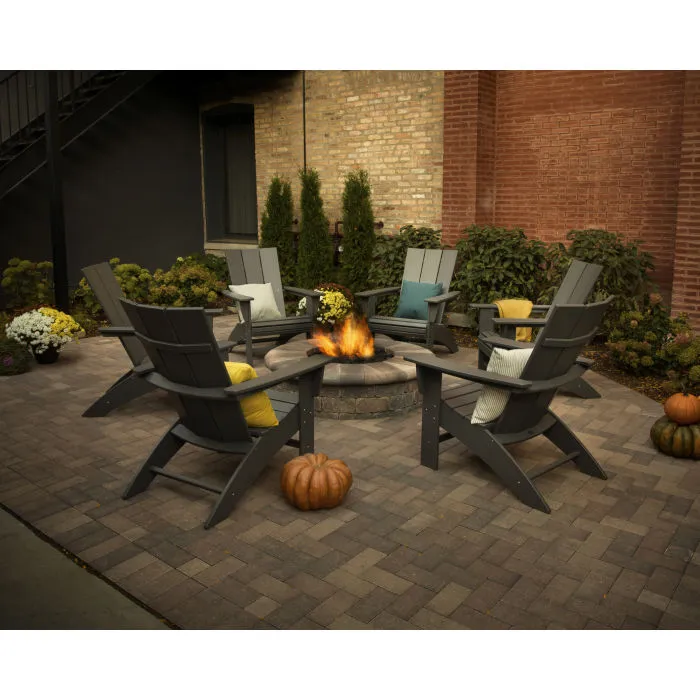 Modern Curveback Adirondack Chair - Black