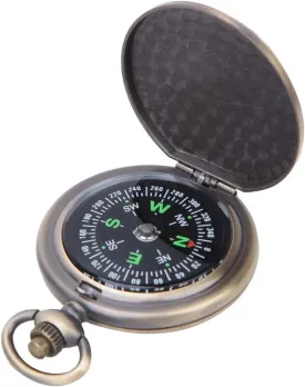Nikou Vintage Pocket CompassKids Classic Portable Compass Accurate Waterproof for Hiking Outdoor Camping Motoring Boating Backpacking Survival Emergency (Zinc Alloy)