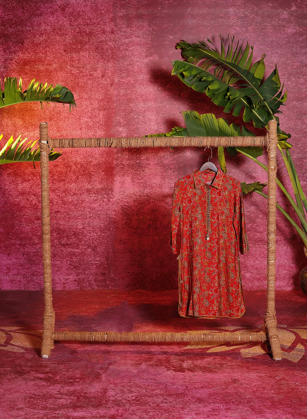 Noor Terracotta Red Printed Cotton Tunic for Women