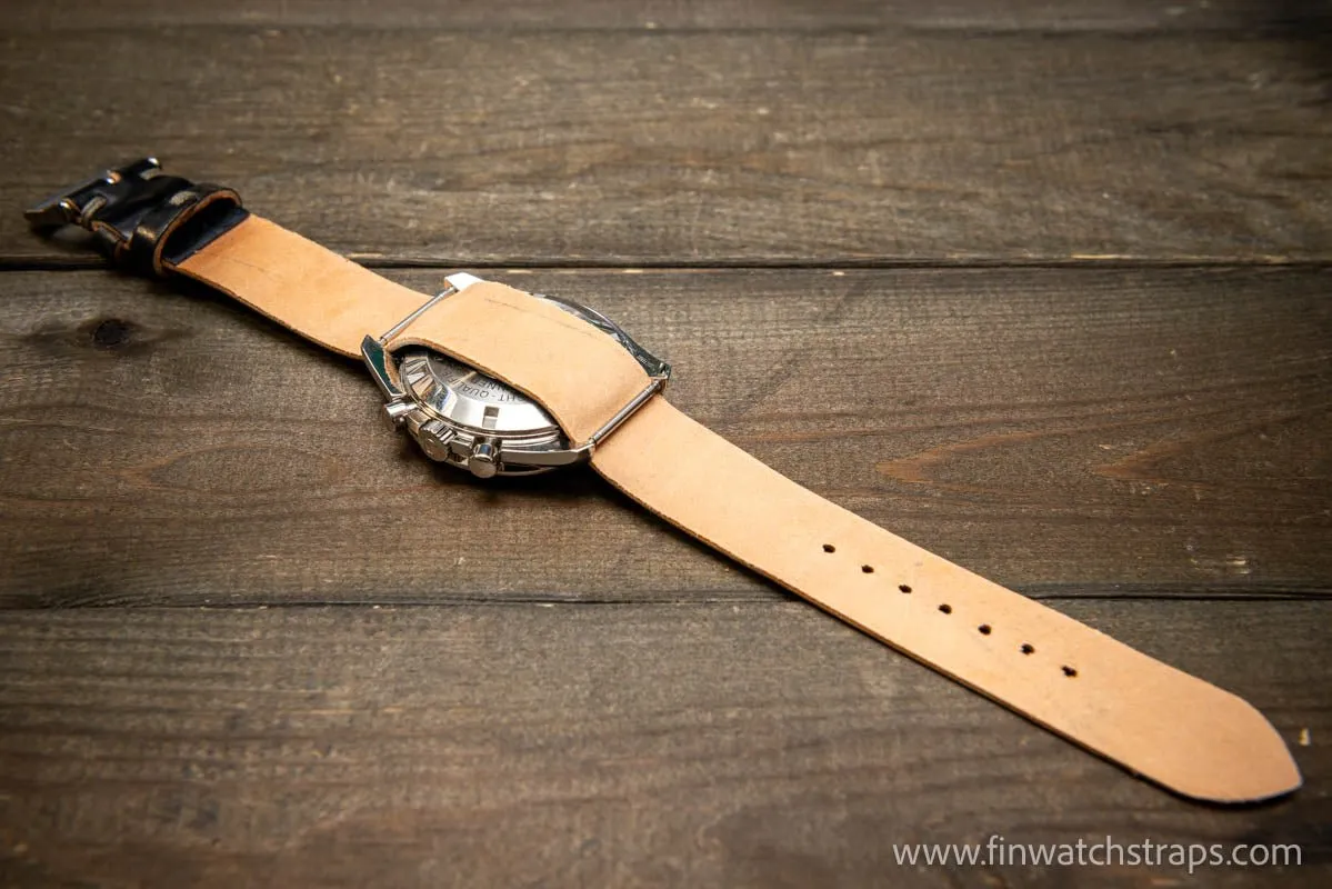 One piece Shell Cordovan watch strap. Handmade in Finland, 10-26 mm.