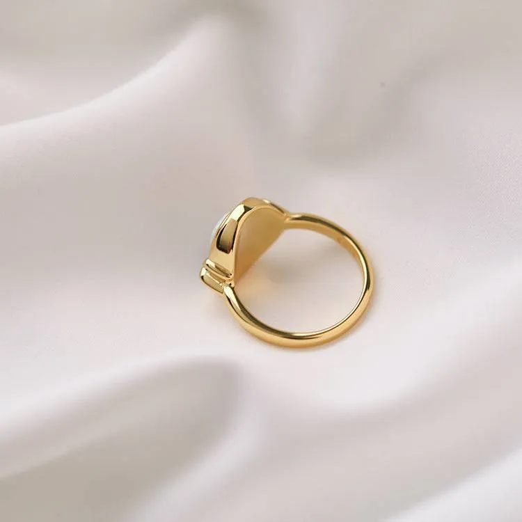 Opal Ring Gold Vermeil