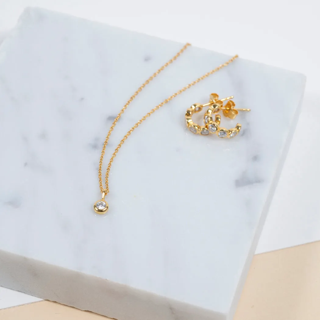 Ortigia Mini Moissanite & Gold Vermeil Hoop Earrings