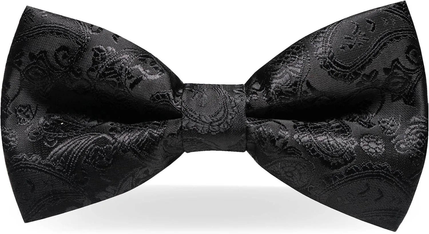 Paisley Pre-tied Bow Tie and Pocket Square Cufflinks Lapel Pin Sets for Men 4PCS