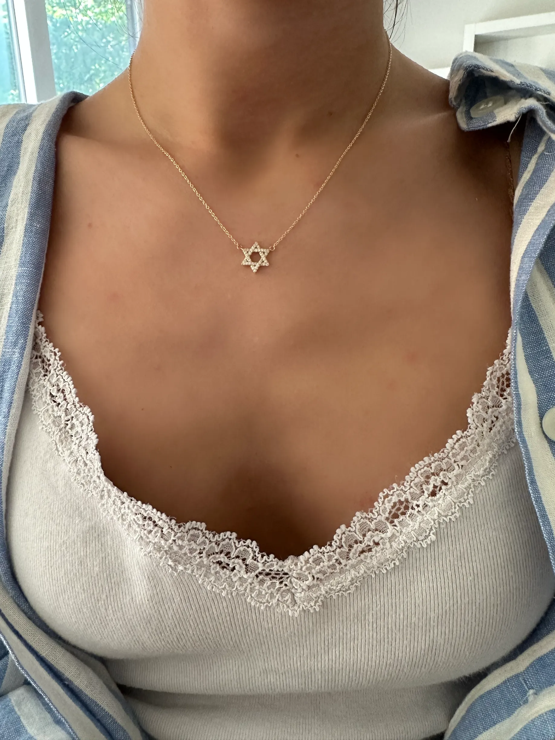 Pavé Diamond Star of David Pendant