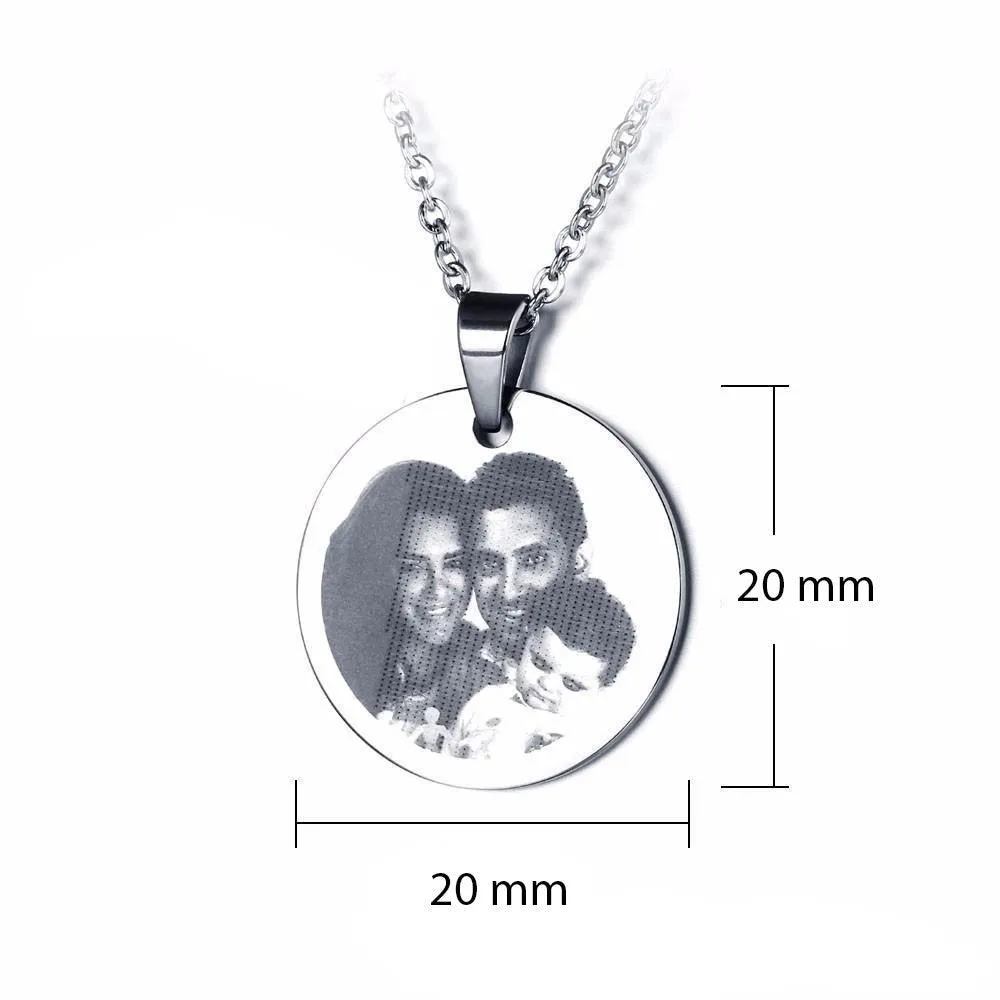 Personalize Your Photo & Message Engraved Necklace