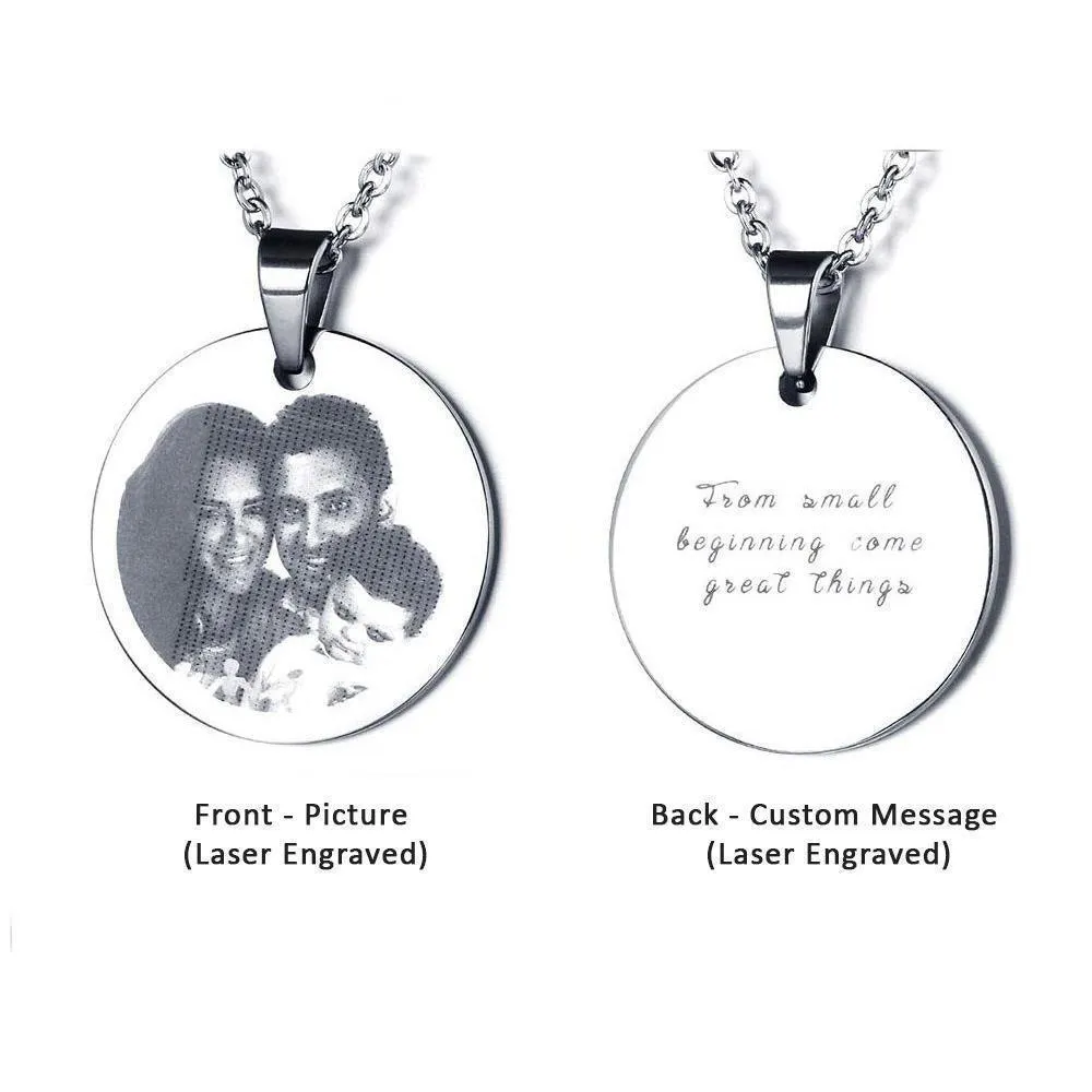 Personalize Your Photo & Message Engraved Necklace