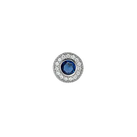 Platinum Finish Micropave Birthstone Charm