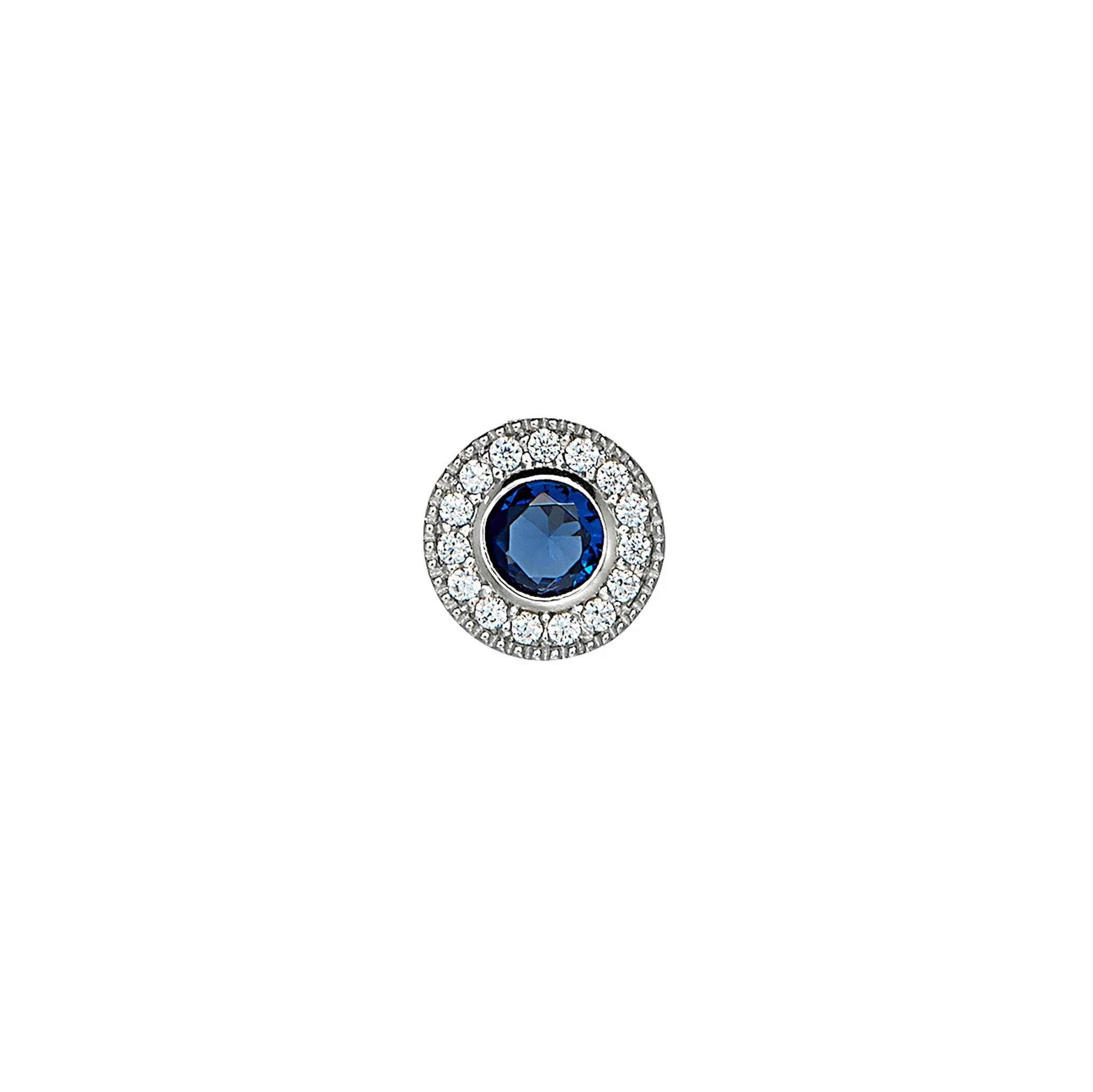 Platinum Finish Micropave Birthstone Charm