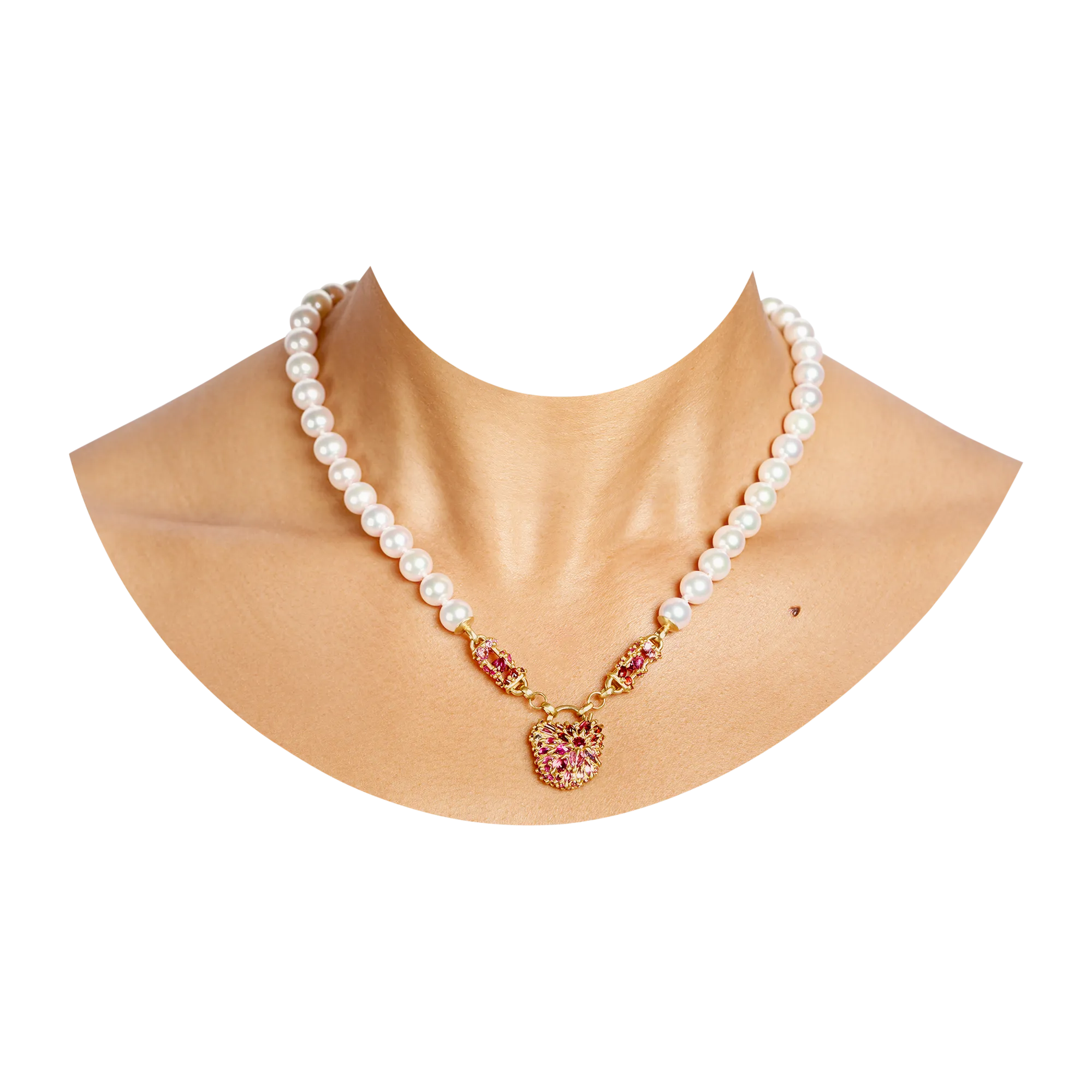 Plum Blossom Cece Padlock Pearl Strand - 11298
