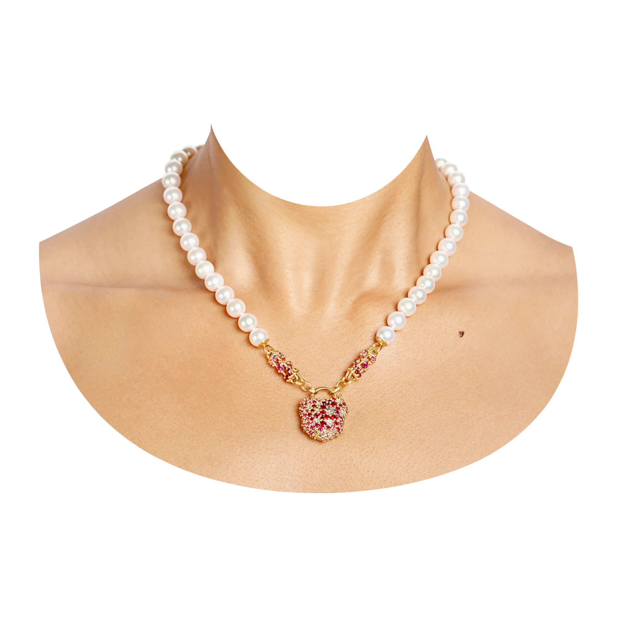 Plum Blossom Cece Padlock Pearl Strand - 11298