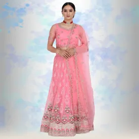 Pure net Lehenga Choli - Baby Pink