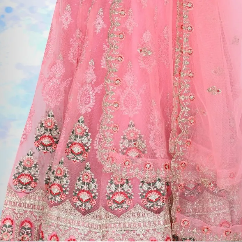 Pure net Lehenga Choli - Baby Pink