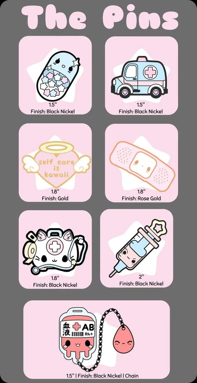 Purrzac - Kawaii Medical Pins Series - Hard Enamel Pins