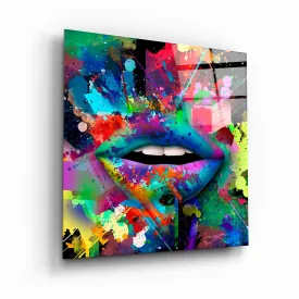 ・"Abstract Lips"・Glass Wall Art