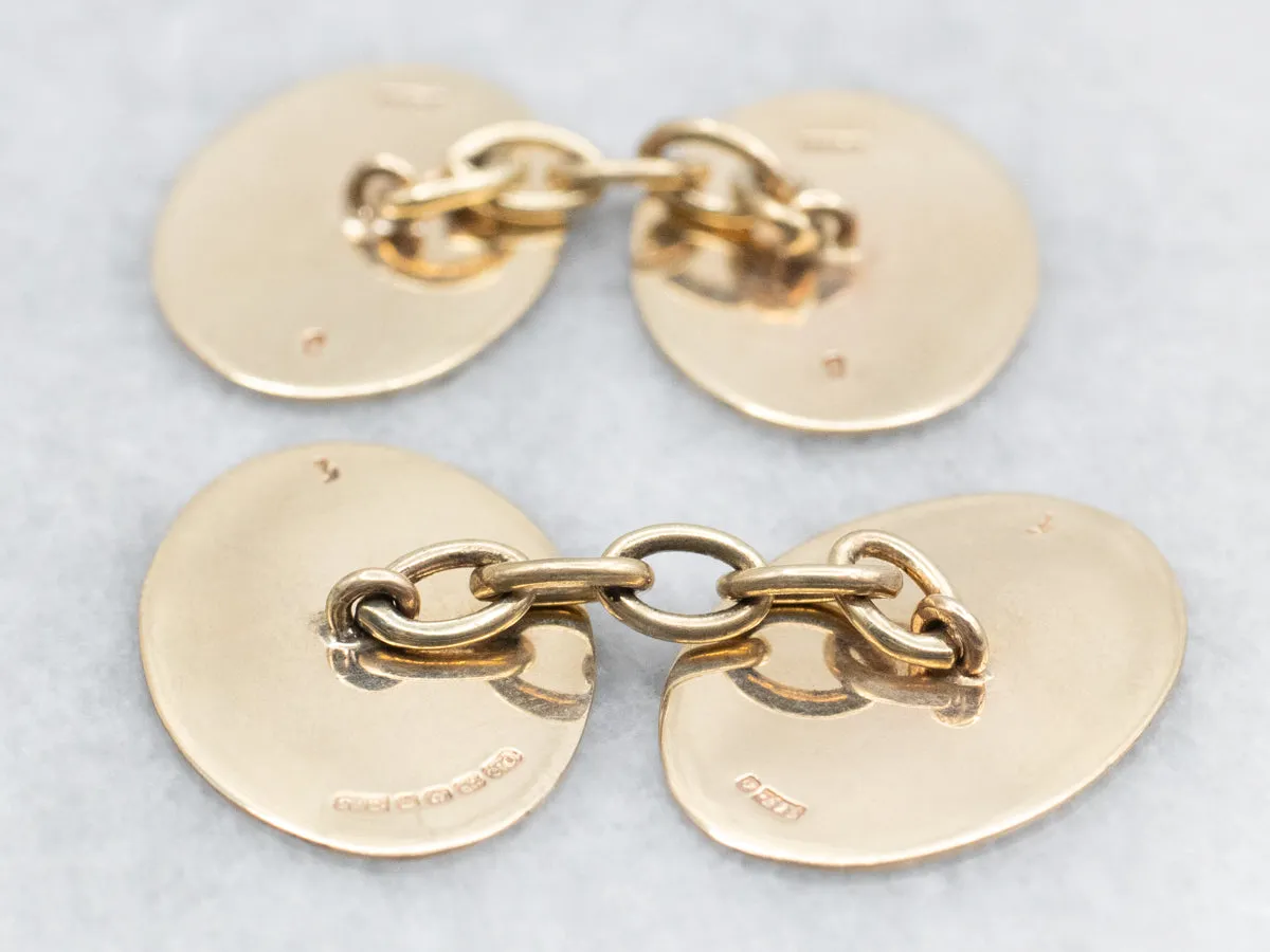 "S" Monogram and Harp Engraved Cufflinks