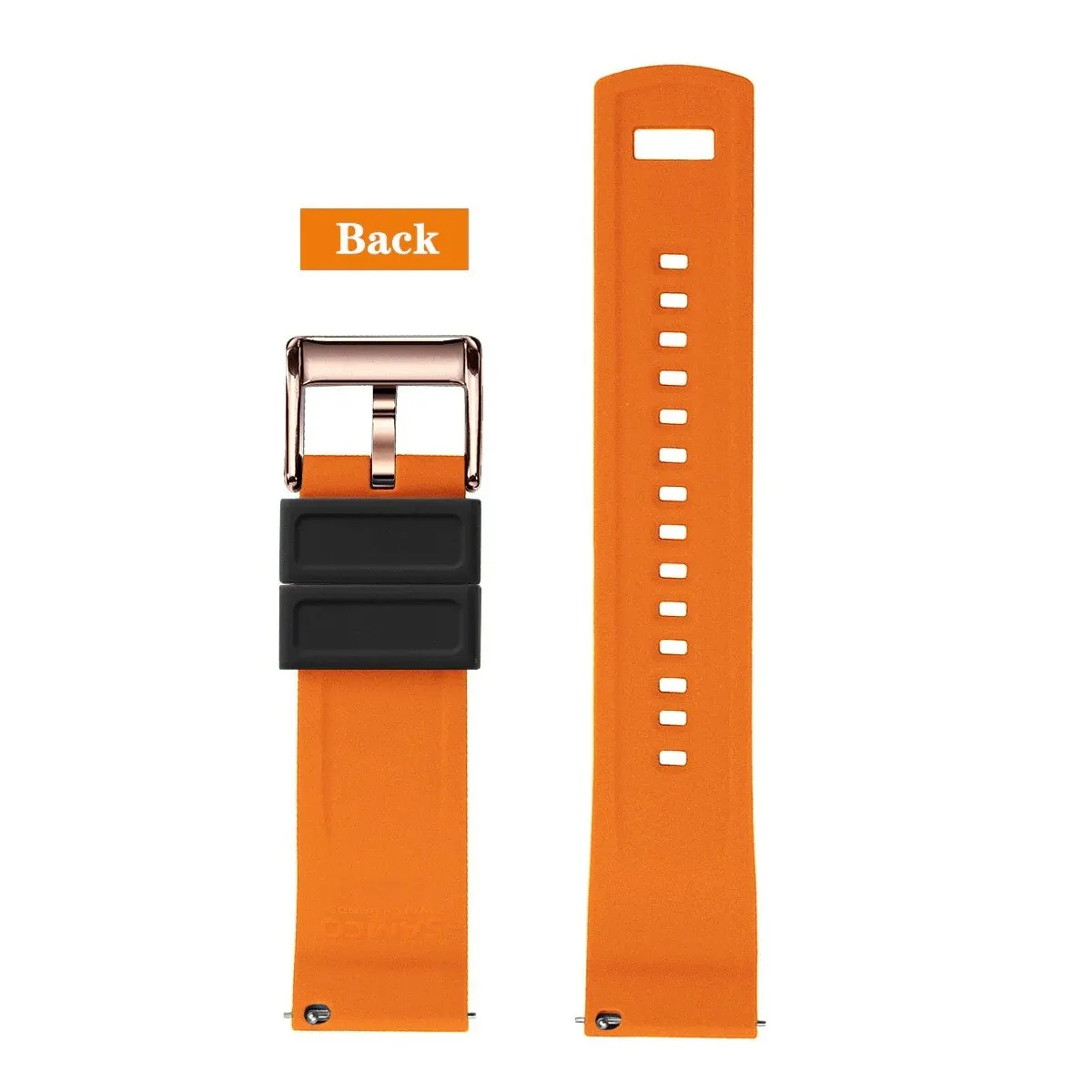 Rafael Silicone Tropic Watch Strap With Rose Gold Tang Buckle