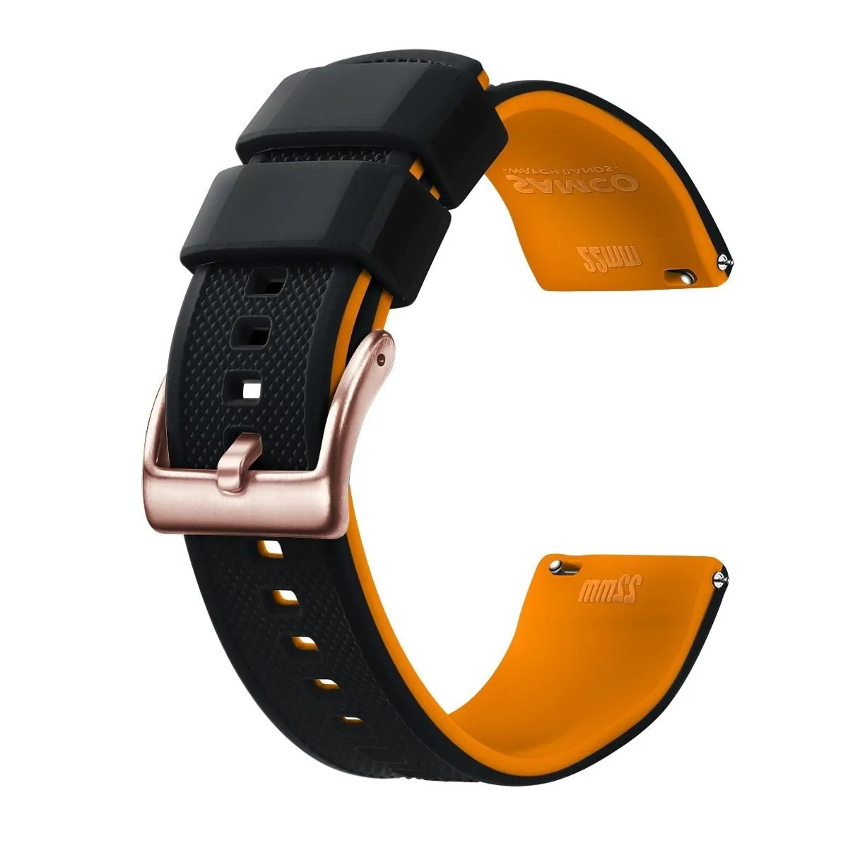 Rafael Silicone Tropic Watch Strap With Rose Gold Tang Buckle