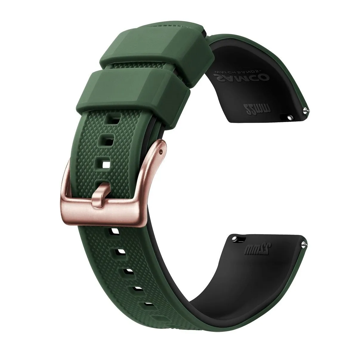 Rafael Silicone Tropic Watch Strap With Rose Gold Tang Buckle