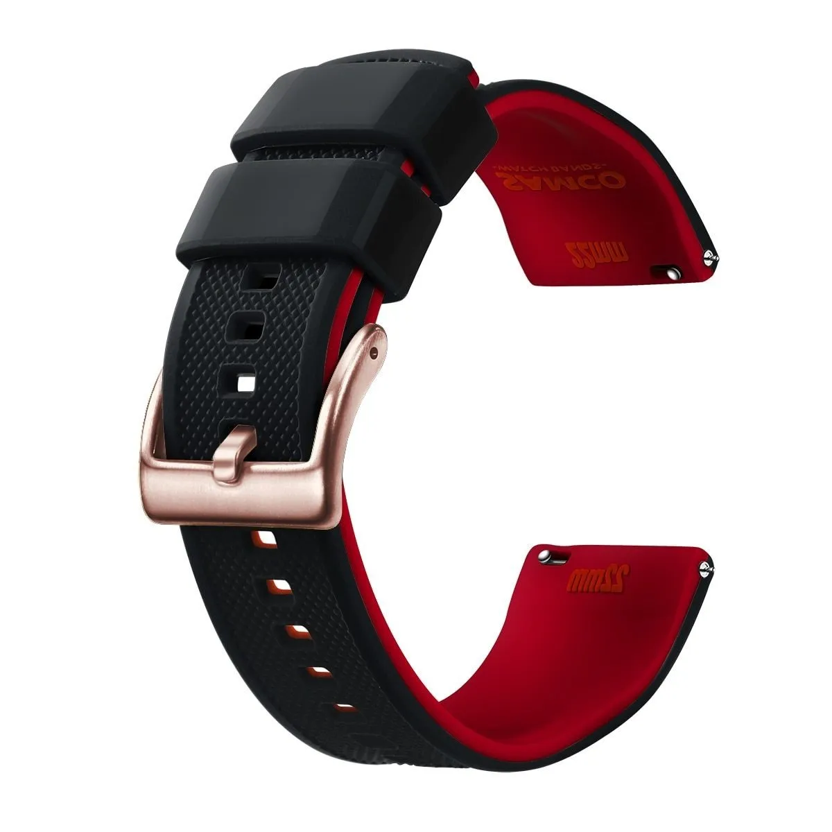 Rafael Silicone Tropic Watch Strap With Rose Gold Tang Buckle