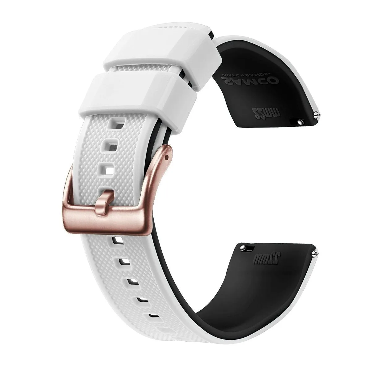Rafael Silicone Tropic Watch Strap With Rose Gold Tang Buckle