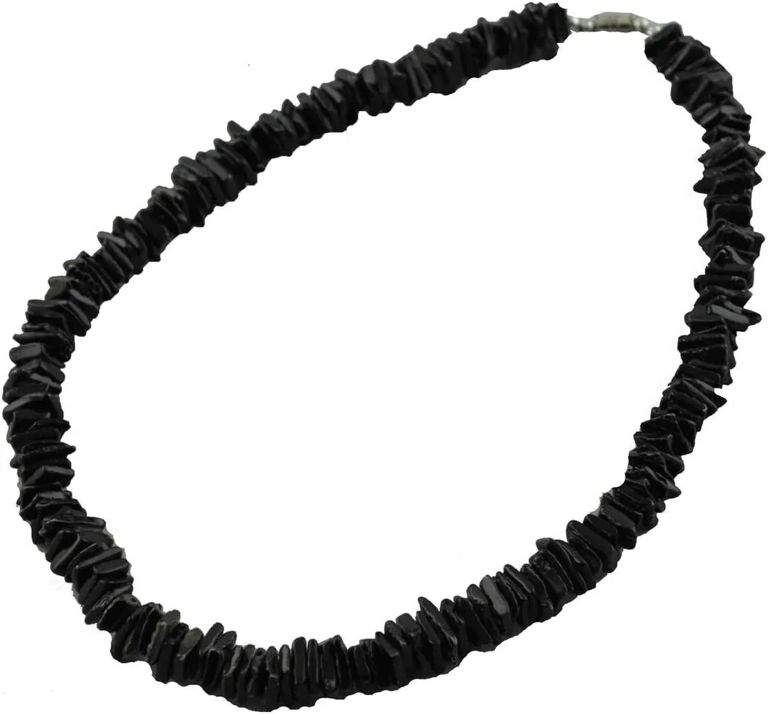 Real Chips Puka Shell Necklace 20" Black