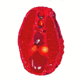 RED COSMIC EGG BROOCH