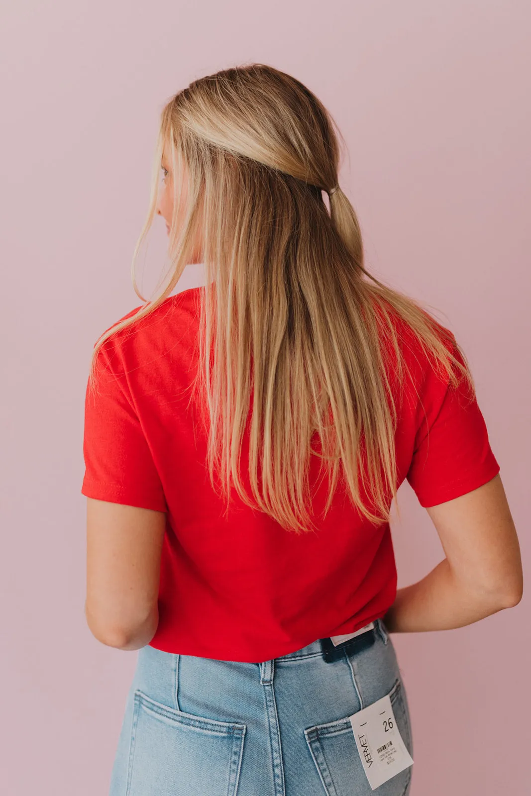 Red Star Lips Cropped Graphic Tee